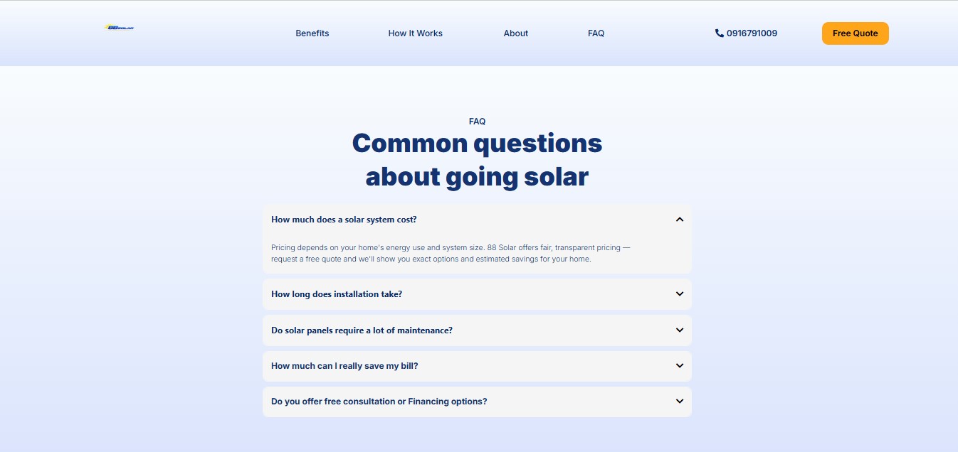 Landing Page - FAQ Section